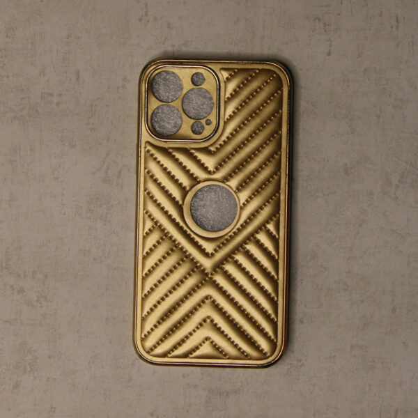 I Phone 13 Pro Max Back Cover premium golden leather cover