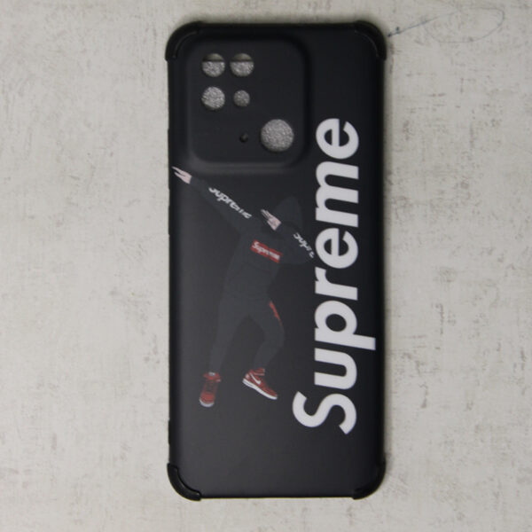 Black Supreme hard cover with smooth curved edges with camera protection