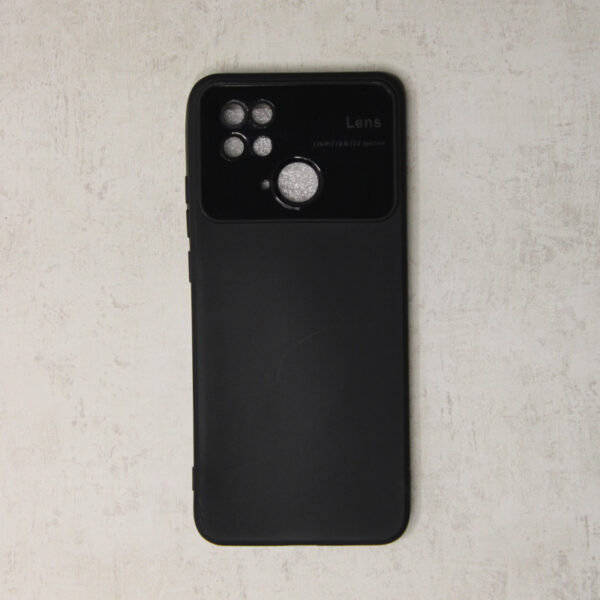 Plain Black Cover With Camera Protaction Hard Glass / Curved Edges