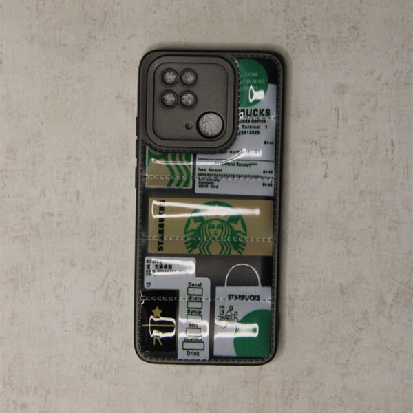 Premium leather Black cover in Starbucks look with camera protection with smooth curved edges