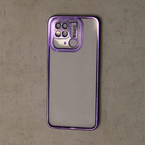 Redmi 10C Back Cover with white back & purple Coloured sides with camera protection