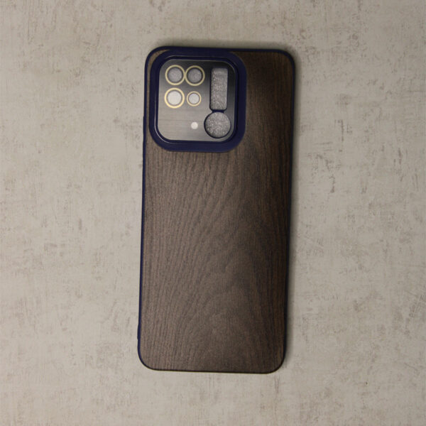 Premium Back wooden style hard cover with camera protection surface